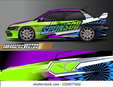 car wrap design. simple lines with abstract background vector concept for vehicle vinyl wrap and automotive decal livery