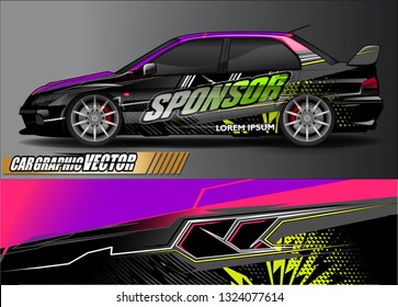 car wrap design. simple lines with abstract background vector concept for vehicle vinyl wrap and automotive decal livery