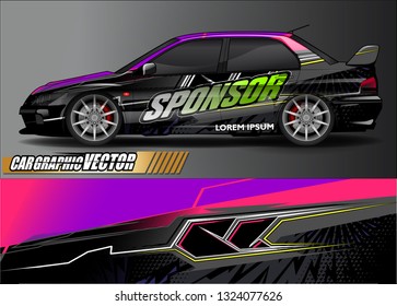 car wrap design. simple lines with abstract background vector concept for vehicle vinyl wrap and automotive decal livery