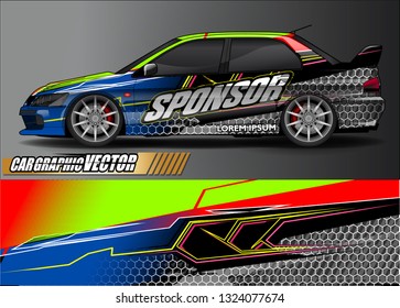 car wrap design. simple lines with abstract background vector concept for vehicle vinyl wrap and automotive decal livery