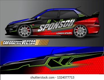 car wrap design. simple lines with abstract background vector concept for vehicle vinyl wrap and automotive decal livery
