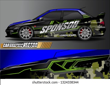 car wrap design. simple lines with abstract background vector concept for vehicle vinyl wrap and automotive decal livery