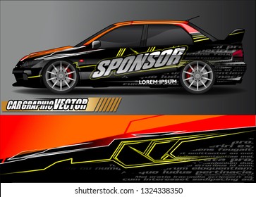 car wrap design. simple lines with abstract background vector concept for vehicle vinyl wrap and automotive decal livery