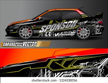 car wrap design. simple lines with abstract background vector concept for vehicle vinyl wrap and automotive decal livery