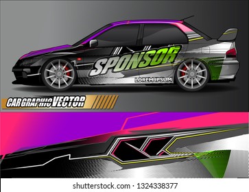 car wrap design. simple lines with abstract background vector concept for vehicle vinyl wrap and automotive decal livery