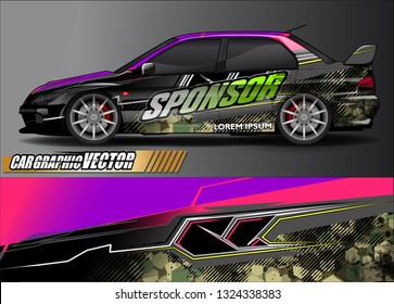 car wrap design. simple lines with abstract background vector concept for vehicle vinyl wrap and automotive decal livery