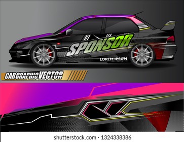 car wrap design. simple lines with abstract background vector concept for vehicle vinyl wrap and automotive decal livery
