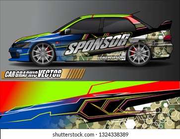 car wrap design. simple lines with abstract background vector concept for vehicle vinyl wrap and automotive decal livery