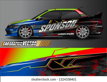 car wrap design. simple lines with abstract background vector concept for vehicle vinyl wrap and automotive decal livery