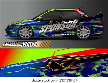 car wrap design. simple lines with abstract background vector concept for vehicle vinyl wrap and automotive decal livery