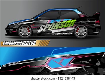 car wrap design. simple lines with abstract background vector concept for vehicle vinyl wrap and automotive decal livery