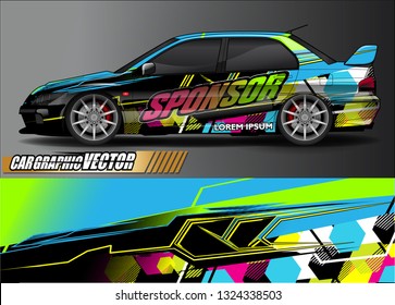 car wrap design. simple lines with abstract background vector concept for vehicle vinyl wrap and automotive decal livery