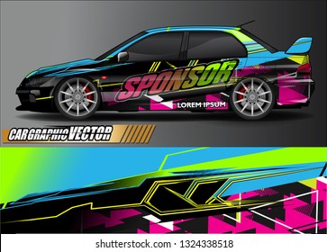 car wrap design. simple lines with abstract background vector concept for vehicle vinyl wrap and automotive decal livery