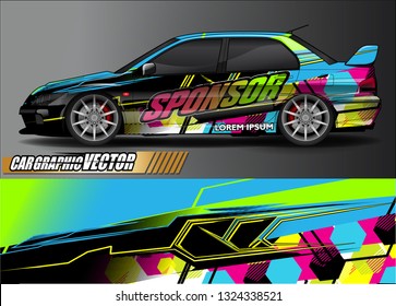 car wrap design. simple lines with abstract background vector concept for vehicle vinyl wrap and automotive decal livery