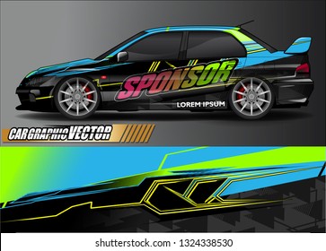car wrap design. simple lines with abstract background vector concept for vehicle vinyl wrap and automotive decal livery