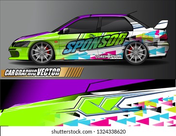 car wrap design. simple lines with abstract background vector concept for vehicle vinyl wrap and automotive decal livery