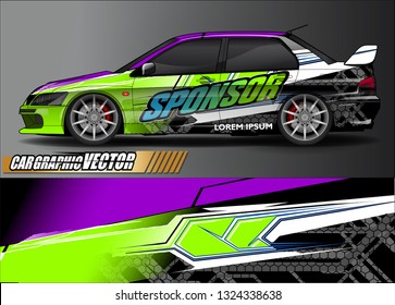 car wrap design. simple lines with abstract background vector concept for vehicle vinyl wrap and automotive decal livery