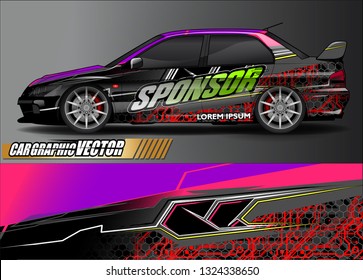 car wrap design. simple lines with abstract background vector concept for vehicle vinyl wrap and automotive decal livery