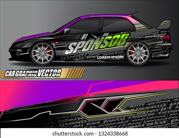 car wrap design. simple lines with abstract background vector concept for vehicle vinyl wrap and automotive decal livery