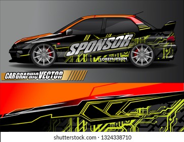 car wrap design. simple lines with abstract background vector concept for vehicle vinyl wrap and automotive decal livery