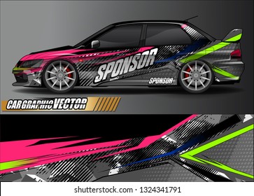 car wrap design. simple lines with abstract background vector concept for vehicle vinyl wrap and automotive decal livery