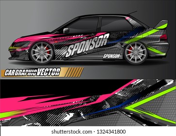 car wrap design. simple lines with abstract background vector concept for vehicle vinyl wrap and automotive decal livery