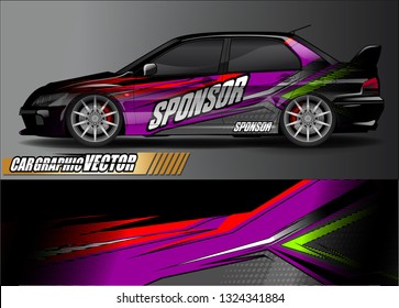 car wrap design. simple lines with abstract background vector concept for vehicle vinyl wrap and automotive decal livery
