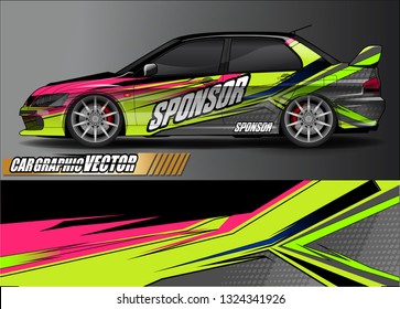 car wrap design. simple lines with abstract background vector concept for vehicle vinyl wrap and automotive decal livery