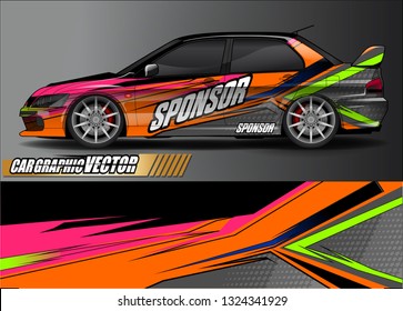 car wrap design. simple lines with abstract background vector concept for vehicle vinyl wrap and automotive decal livery