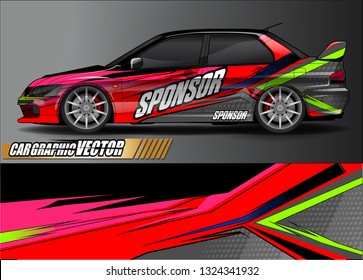 car wrap design. simple lines with abstract background vector concept for vehicle vinyl wrap and automotive decal livery