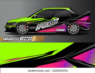 car wrap design. simple lines with abstract background vector concept for vehicle vinyl wrap and automotive decal livery