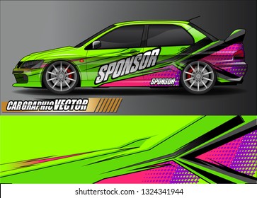 car wrap design. simple lines with abstract background vector concept for vehicle vinyl wrap and automotive decal livery