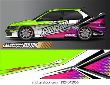 car wrap design. simple lines with abstract background vector concept for vehicle vinyl wrap and automotive decal livery