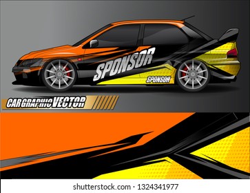 car wrap design. simple lines with abstract background vector concept for vehicle vinyl wrap and automotive decal livery