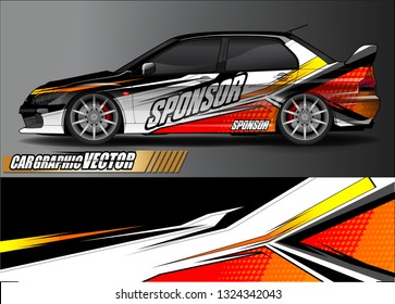 car wrap design. simple lines with abstract background vector concept for vehicle vinyl wrap and automotive decal livery