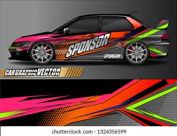 car wrap design. simple lines with abstract background vector concept for vehicle vinyl wrap and automotive decal livery