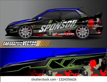car wrap design. simple lines with abstract background vector concept for vehicle vinyl wrap and automotive decal livery