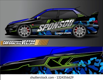 car wrap design. simple lines with abstract background vector concept for vehicle vinyl wrap and automotive decal livery