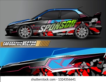 car wrap design. simple lines with abstract background vector concept for vehicle vinyl wrap and automotive decal livery