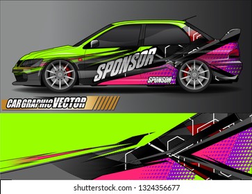 car wrap design. simple lines with abstract background vector concept for vehicle vinyl wrap and automotive decal livery