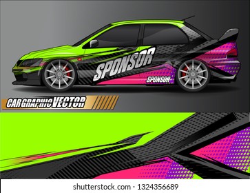 car wrap design. simple lines with abstract background vector concept for vehicle vinyl wrap and automotive decal livery