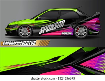 car wrap design. simple lines with abstract background vector concept for vehicle vinyl wrap and automotive decal livery