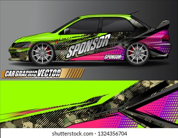 car wrap design. simple lines with abstract background vector concept for vehicle vinyl wrap and automotive decal livery