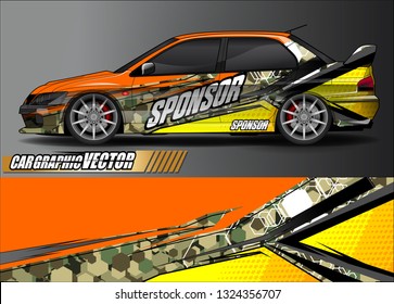 car wrap design. simple lines with abstract background vector concept for vehicle vinyl wrap and automotive decal livery