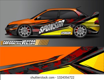 car wrap design. simple lines with abstract background vector concept for vehicle vinyl wrap and automotive decal livery