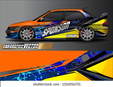 car wrap design. simple lines with abstract background vector concept for vehicle vinyl wrap and automotive decal livery