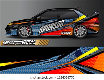 car wrap design. simple lines with abstract background vector concept for vehicle vinyl wrap and automotive decal livery