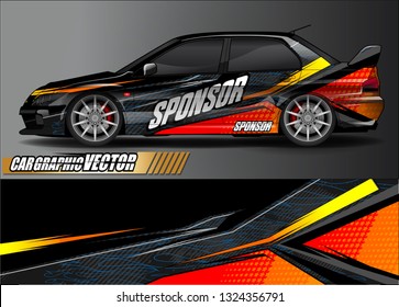 car wrap design. simple lines with abstract background vector concept for vehicle vinyl wrap and automotive decal livery