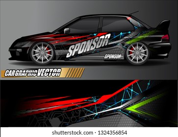 car wrap design. simple lines with abstract background vector concept for vehicle vinyl wrap and automotive decal livery