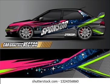 car wrap design. simple lines with abstract background vector concept for vehicle vinyl wrap and automotive decal livery